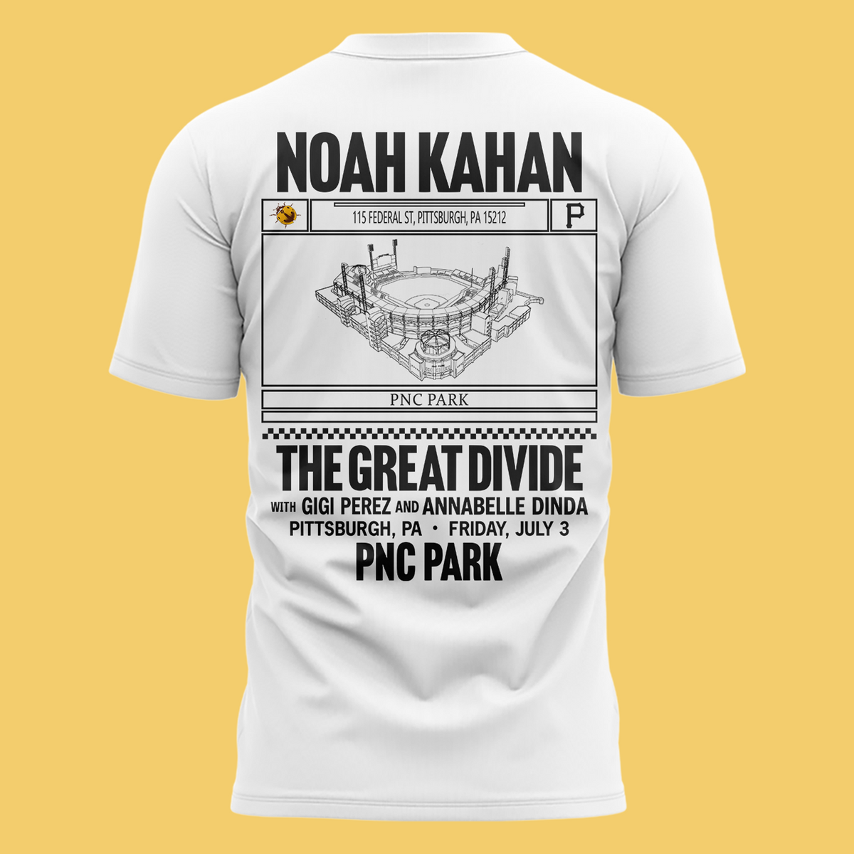 Limited Edition Pittsburgh Pirates x Noah Kahan White T-shirt 2026
