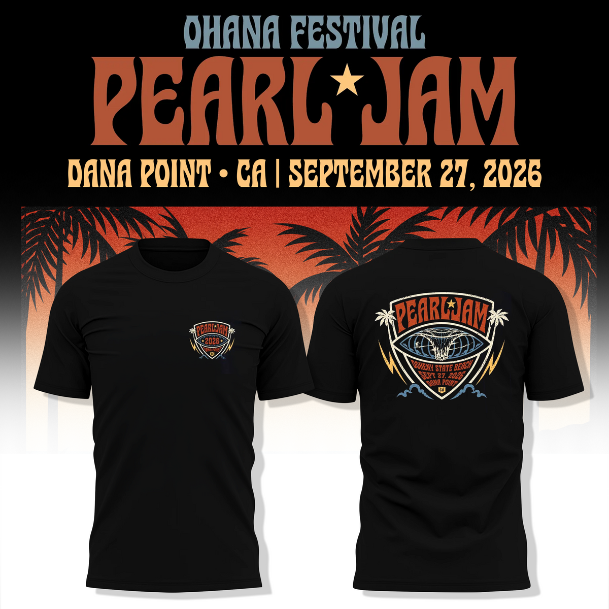 Pearl Jam Ohana Festival Dana Point 2026 T-Shirt