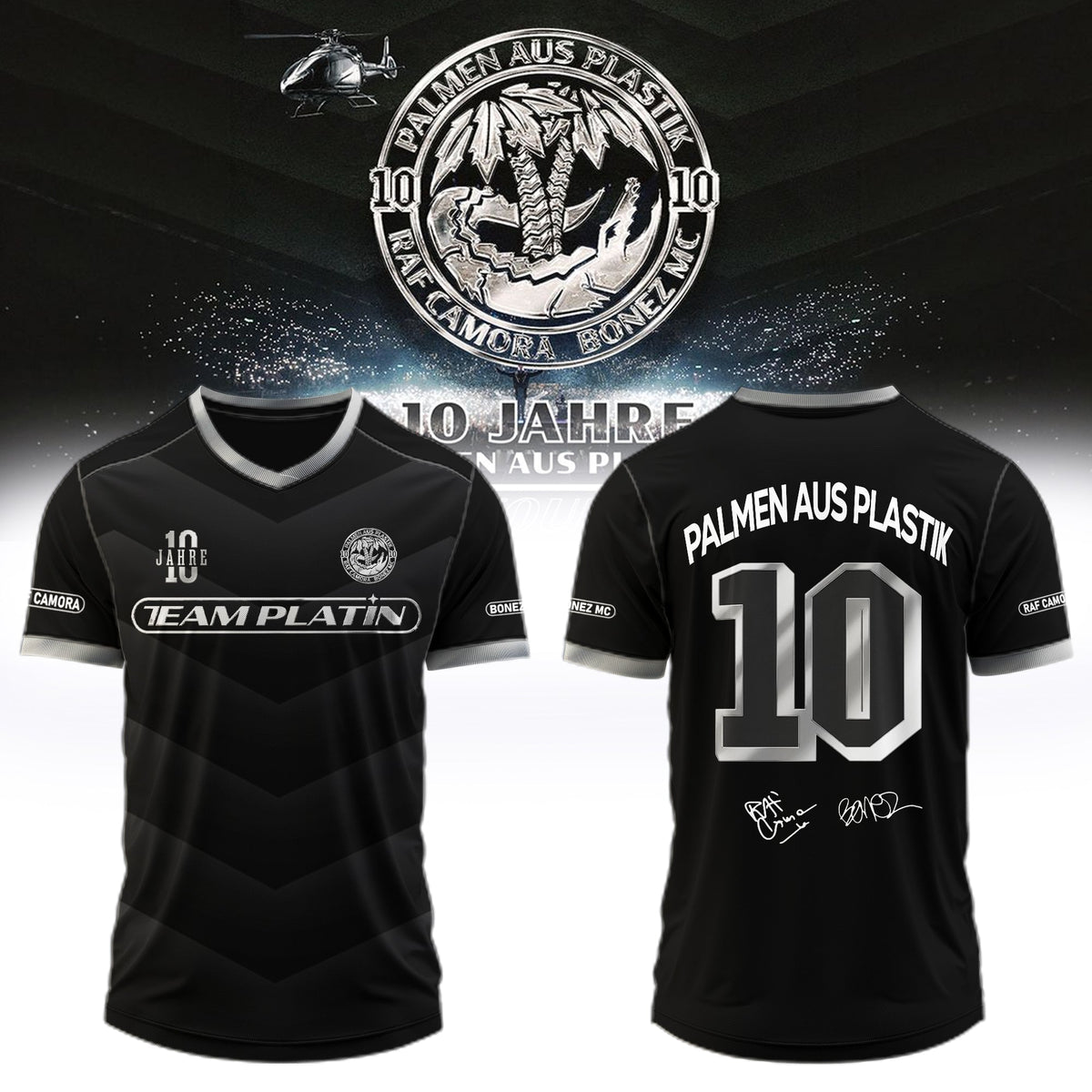RAF Camora & Bonez MC “10 Jahre Palmen aus Plastik Tour” . Limited Edition Signature Jersey