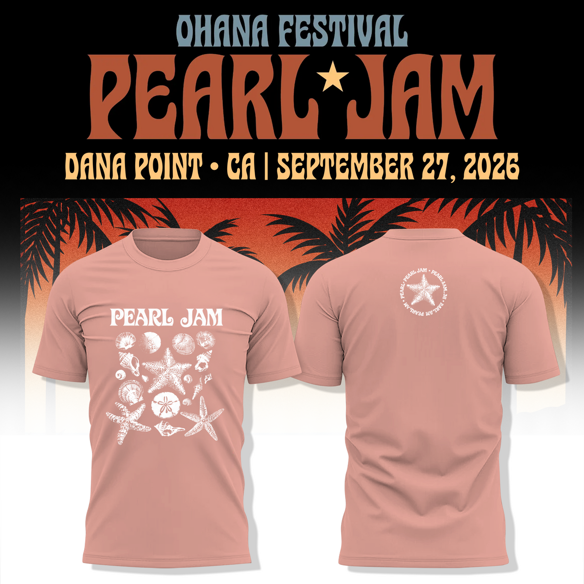 Pearl Jam Ohana Festival Dana Point 2026 T-Shirt