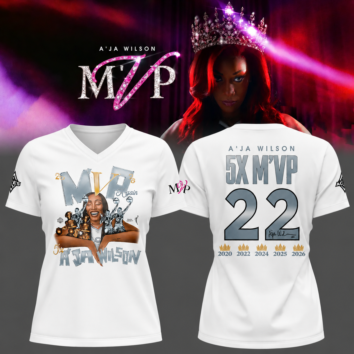 Limited edition A’ja Wilson 5X M'VP V-neck