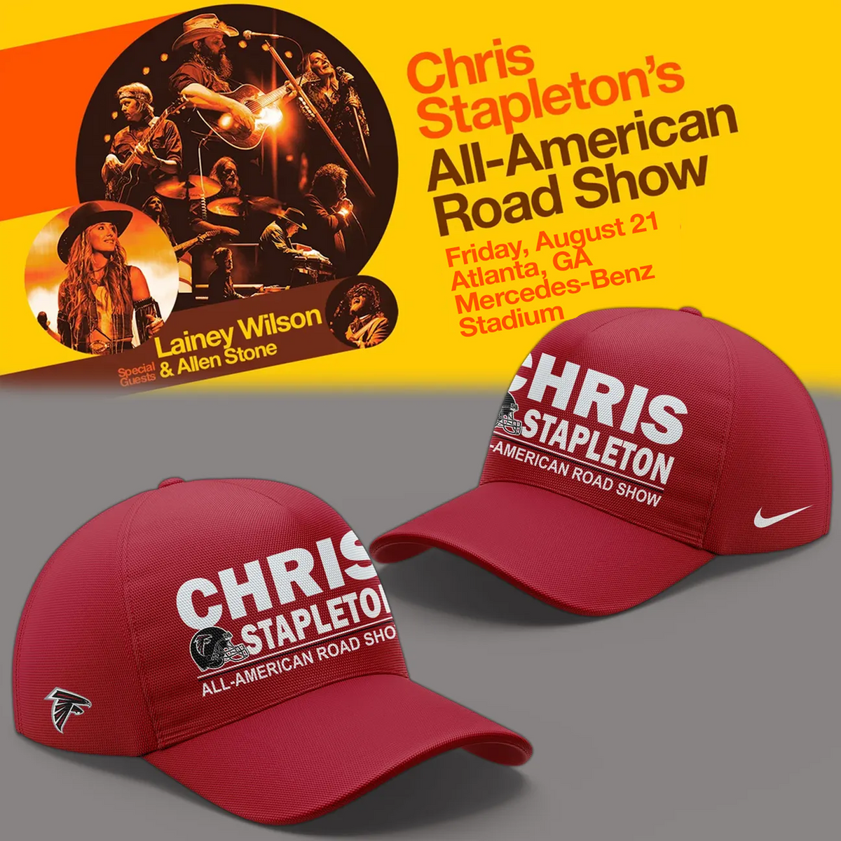 03.30. Limited Edition Chris Stapleton x Atlanta Falcons - All American Road Show 2026 Hoodie