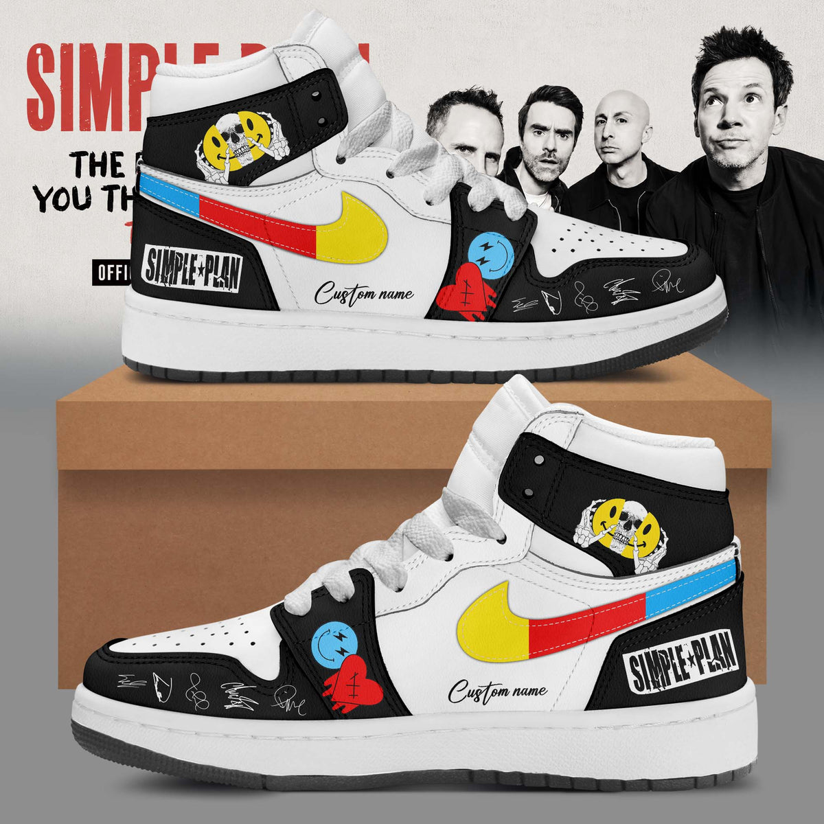 The Bigger Than You Think Tour 2026 Premium 3D High-Top Sneakers – Pop Punk Rock Edition