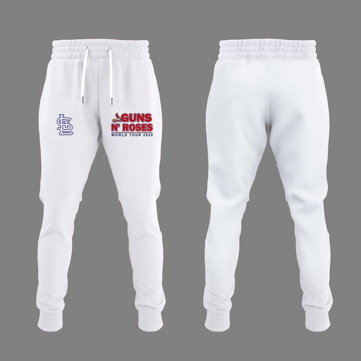 01.35. Special White Hoodie Guns N' Roses x St. Louis Cardinals - World Tour 2026 Hoodie