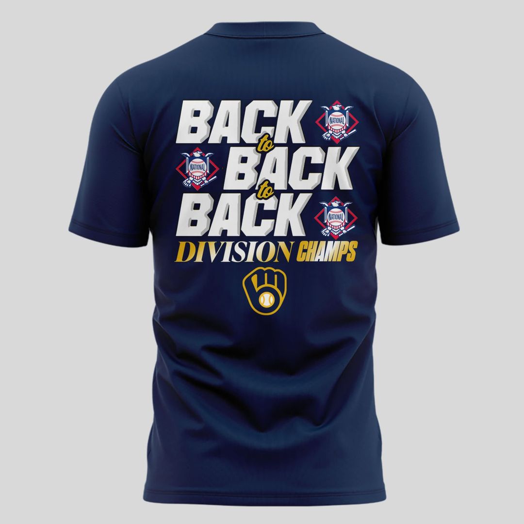 Milwaukee Brewers Fanatics Navy 2025 NL Central Division Champions Locker Room T-Shirt