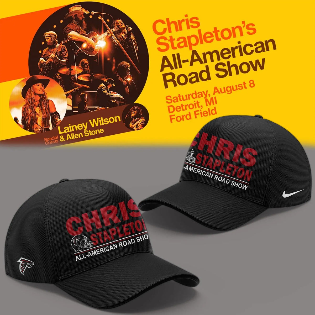 03.25. Perfect Hoodie Chris Stapleton x Atlanta Falcons - All American Road Show 2026 Hoodie