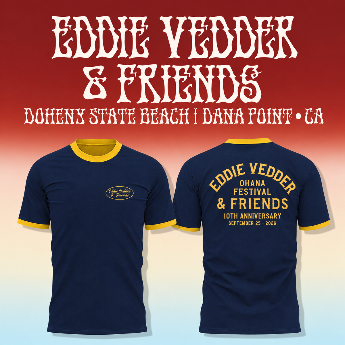 Eddie Vedder Ohana Festival Dana Point 2026 T-Shirt