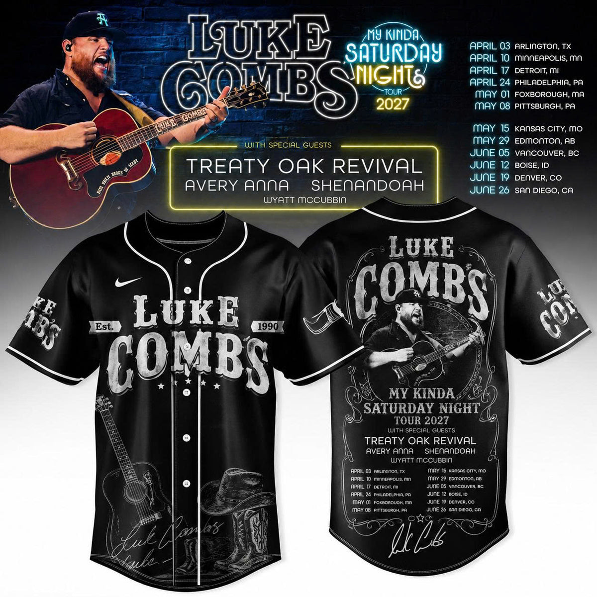 _LUKE COMBS — MY KINDA SATURDAY NIGHT TOUR 2027 JERSEY