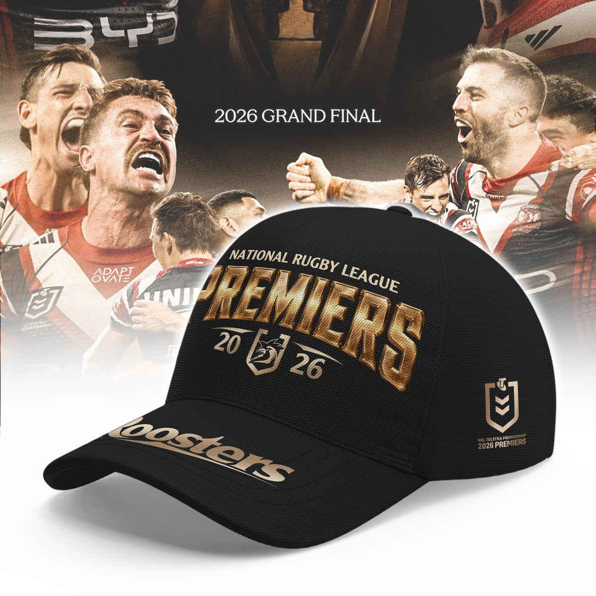 Limited Edition Sydney Roosters 2026 NRL Premiers Cap