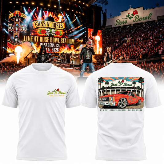 Guns N’ Roses The Jungle Rose Bowl Stadium Pasadena CA 2026 Tour T-Shirt