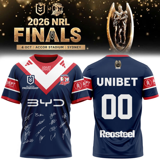 ,,,Sydney Roosters 🏆 NRL Premiers 2026 Tshirt (Custom Number)