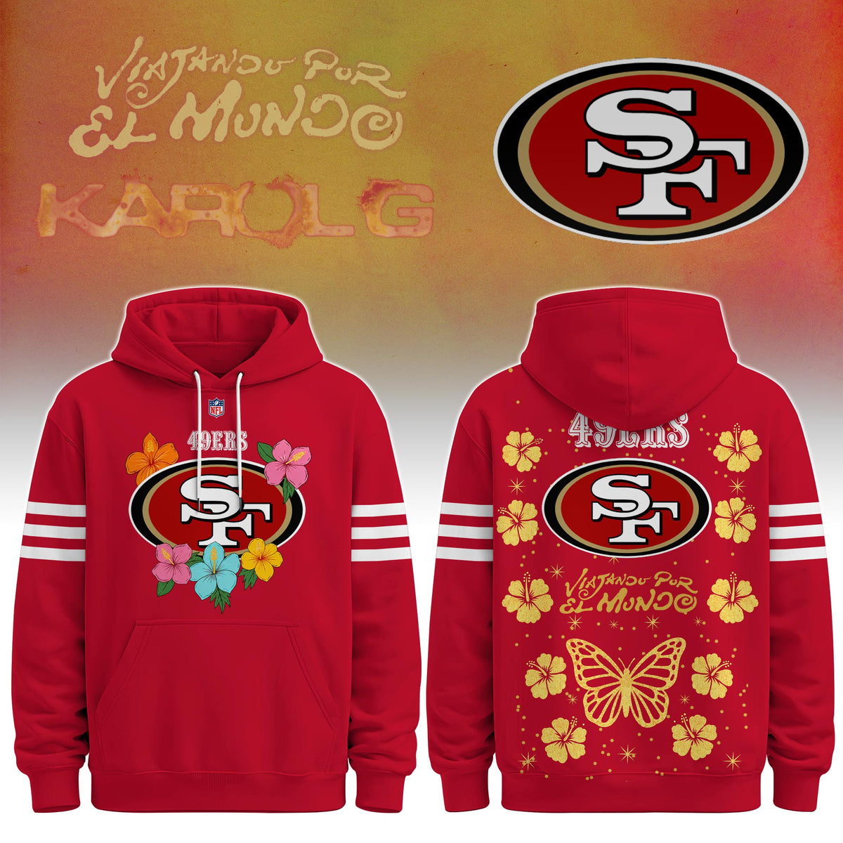 San Francisco 49ers x Karol G “Viajando Por El Mundo” Apparel Hoodie