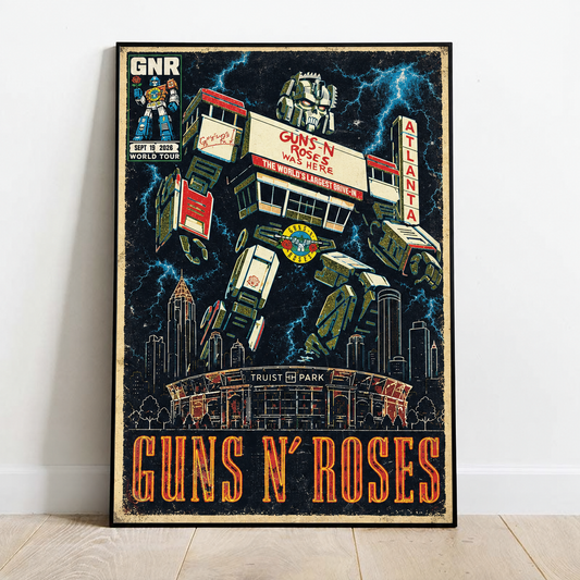 GNR Truist Park Atlanta Shirt Sept 19 Drive In Robot Graphic Poster