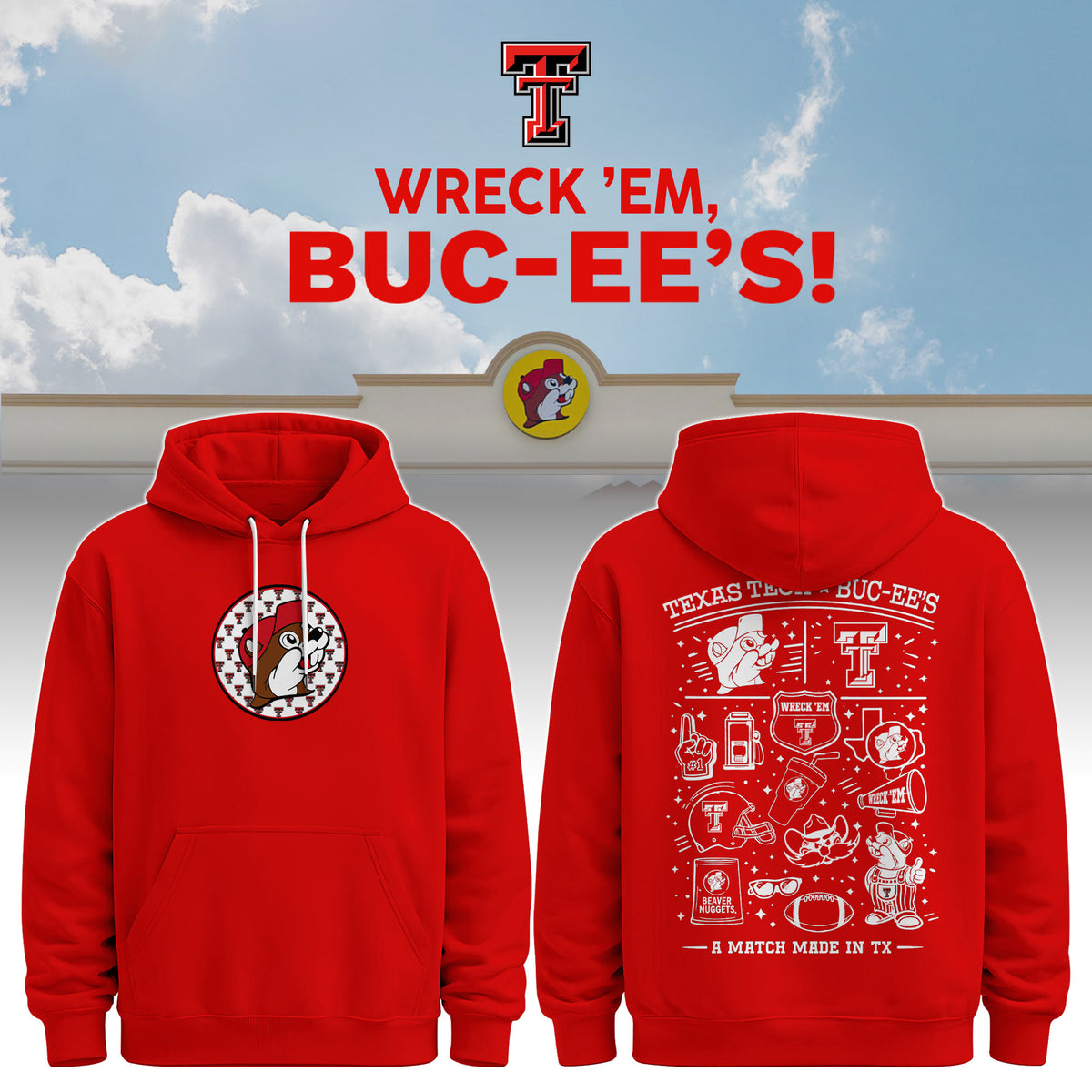 Texas Tech x Buc-ee’s Wreck ’Em Hoodie