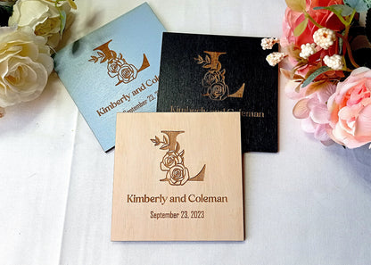Personalized Wooden Wedding Coasters: Rustic Favors for Guests