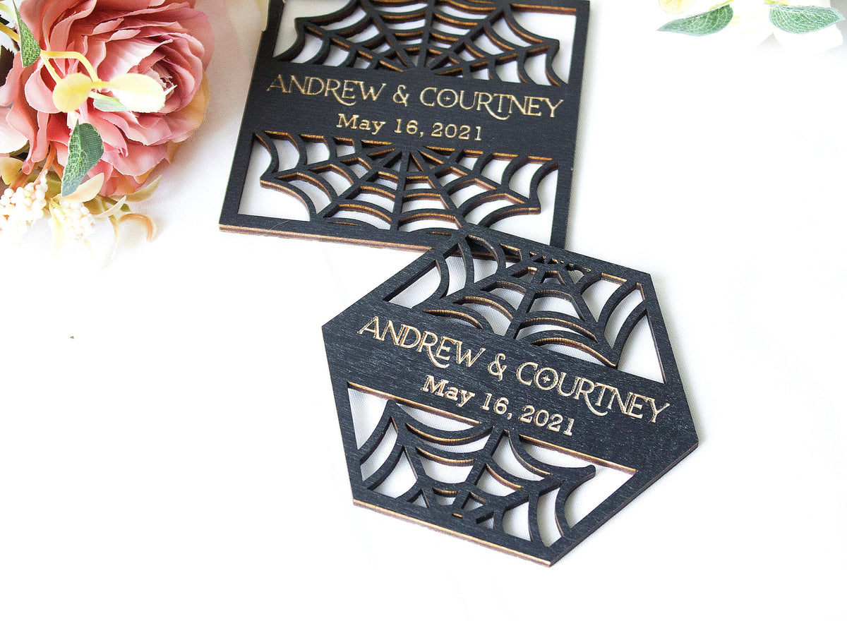 Gothic Wedding Favors, Halloween Coasters, Bulk Guest Gifts