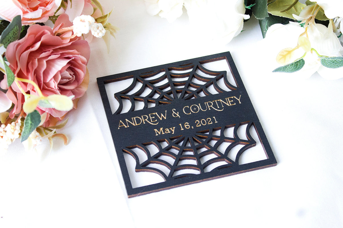 Gothic Wedding Favors, Halloween Coasters, Bulk Guest Gifts