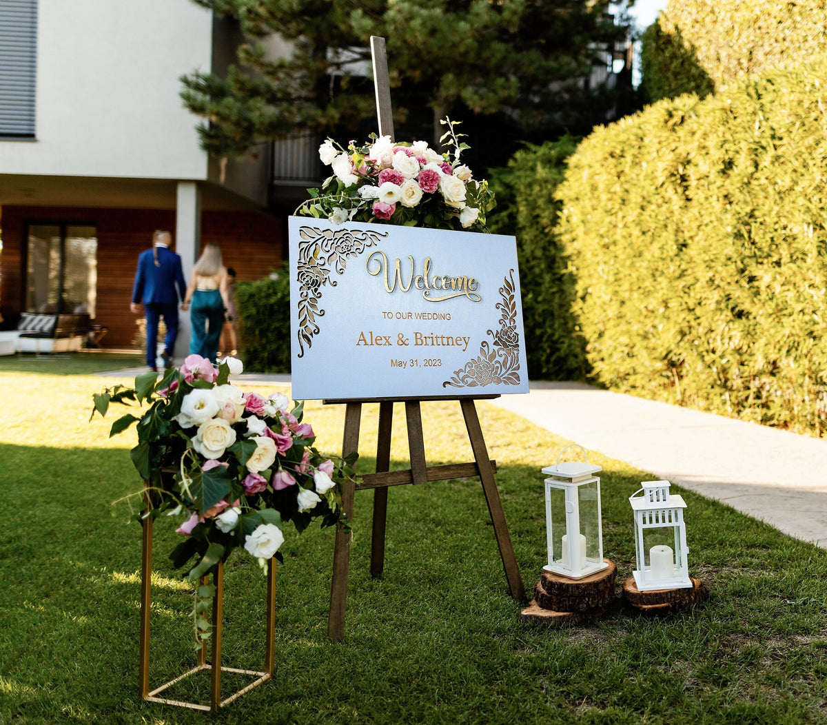 Personalized 3D Wooden Wedding Welcome Sign