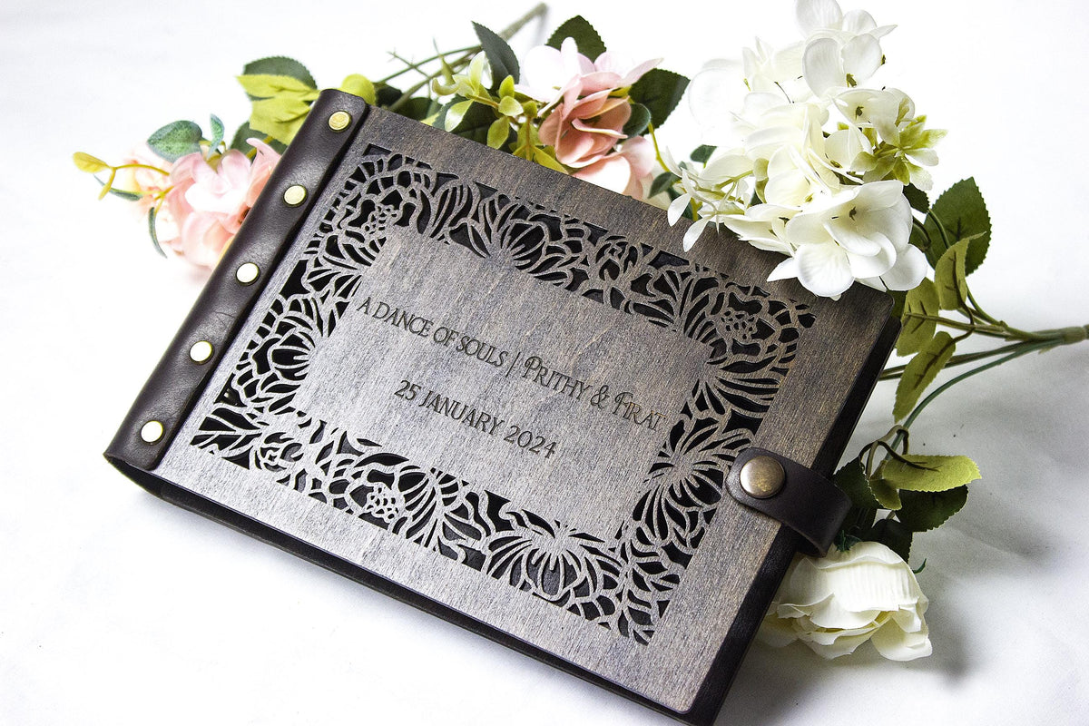 Personalized Wedding Guest Book – Custom Wooden Rustic Keepsake, Unique Gift for Couple, GuestBook Alternative