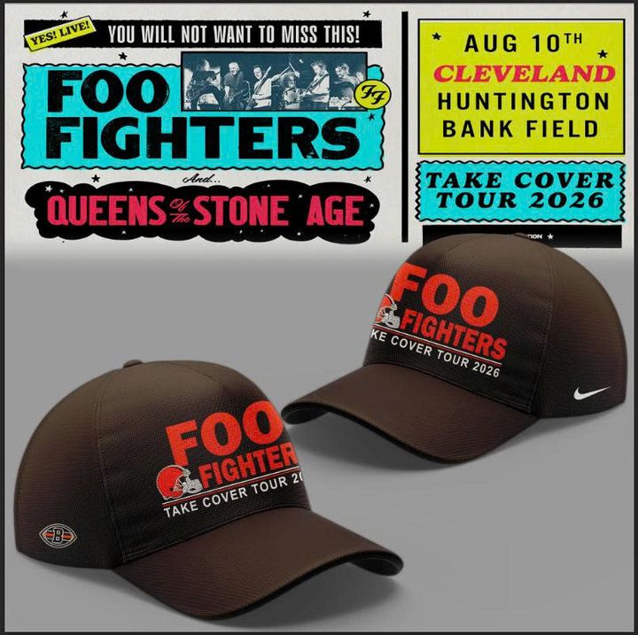 02.71. Special Foo Fighters x Cleveland Browns Mascots - Take Cover Tour 2026 Hoodie