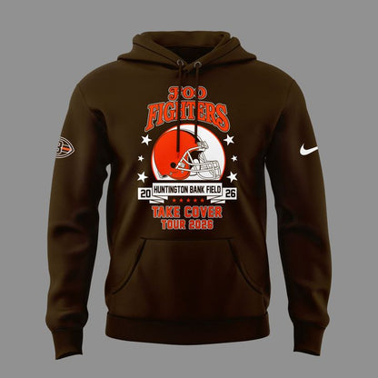 02.55. Perfect Hoodie Foo Fighters x Cleveland Browns Mascots - Take Cover Tour 2026 Hoodie