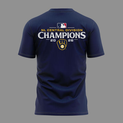 04. Limited Edition Milwaukee Brewers Champions 🏆🏆🏆🏆 Win Our Way 2026 T-Shirt