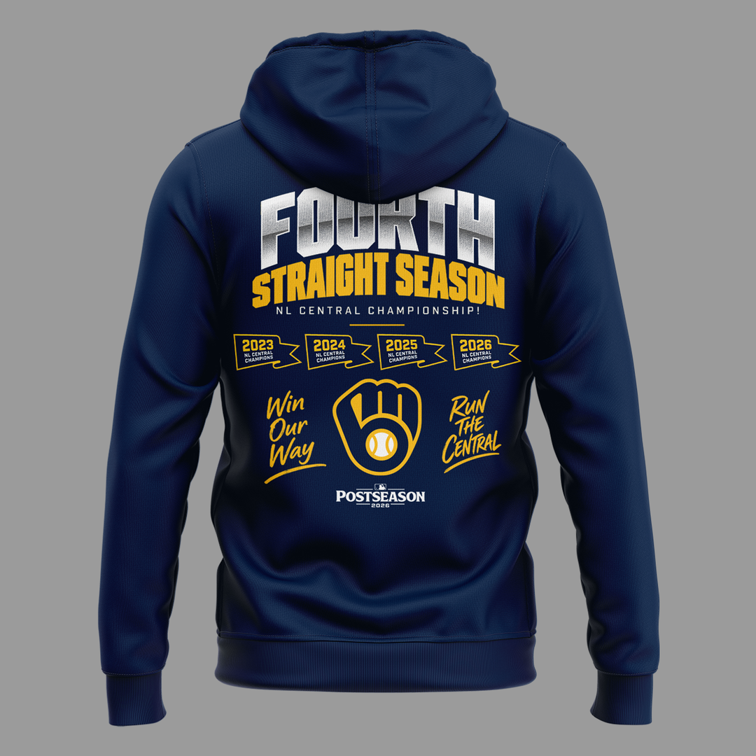 Milwaukee Brewers Fanatics 2026 NL Central Division Champions Locker Room Hoodie - Navy