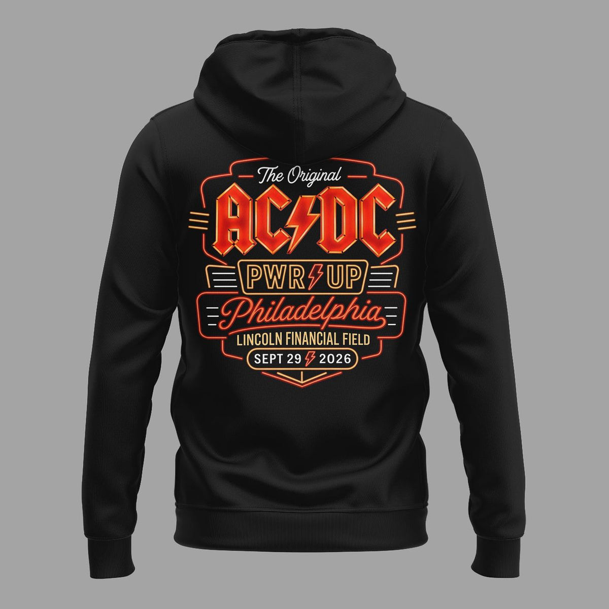 01.16. Green Hoodie AC/DC x Philadelphia Eagles - POWER UP TOUR 2026 Hoodie (Copy)