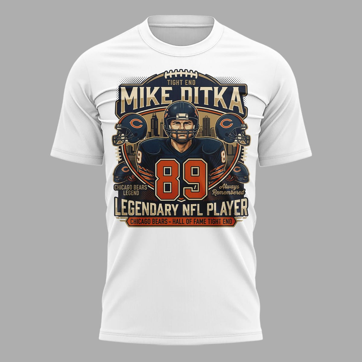 005. White Shirt Remembering a Legend Mike Ditka Chicago Bears - Paying Tribute to Da Coach T-Shirt