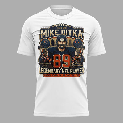 005. White Shirt Remembering a Legend Mike Ditka Chicago Bears - Paying Tribute to Da Coach T-Shirt